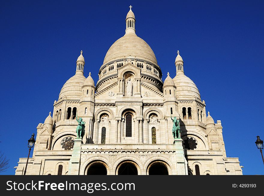 Sacre-Coeur basilica details, Paris highest point