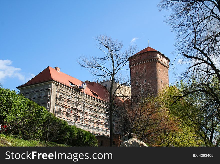 Road to Wawel Castle. Krakow. Poland. Medieval history memorial