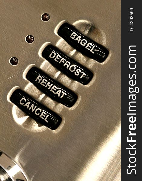 Close up of toaster settings
