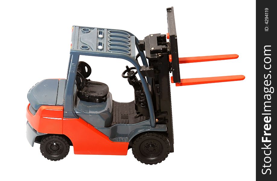 Toy Forklift on the white background