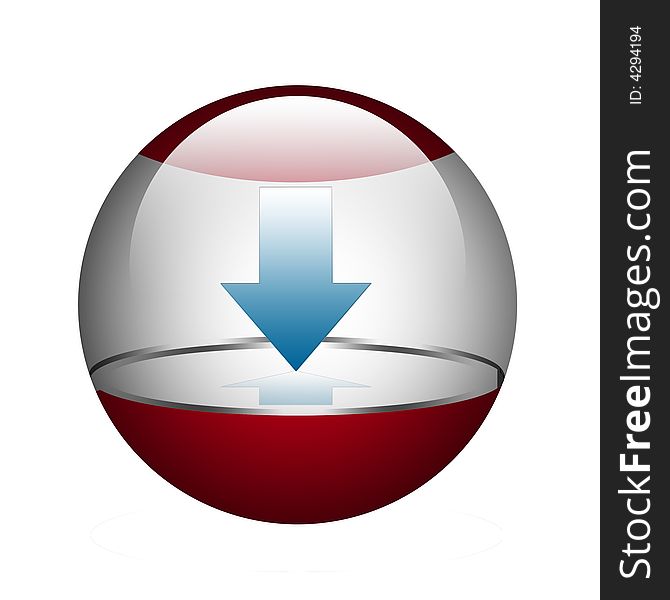 Sphere with arrow.