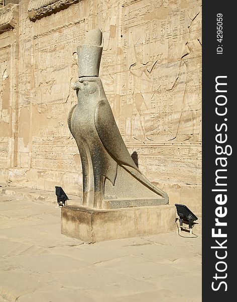 Statue of Horus in Edfu Temple, Egypt