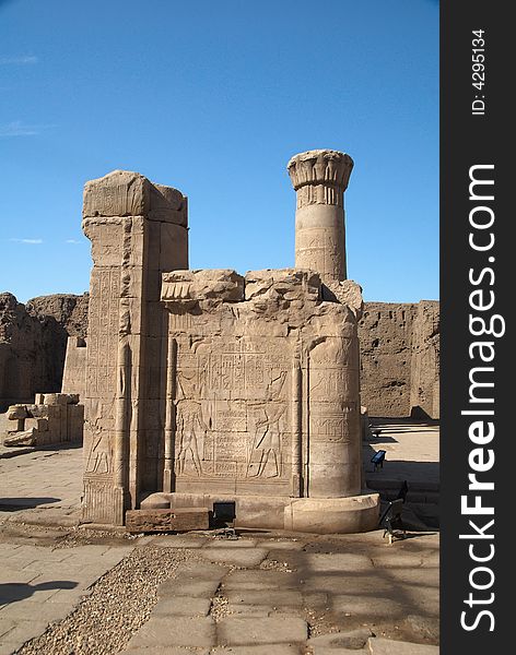Part of the Edfu Temple (god Horus temple), Egypt