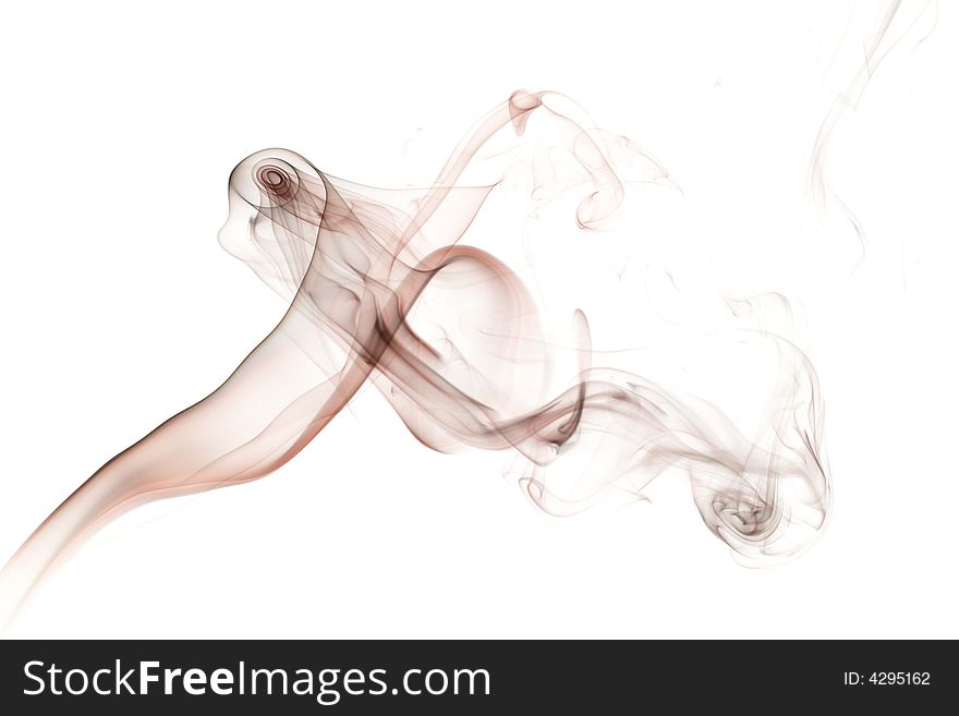 Colorful smoke on white background