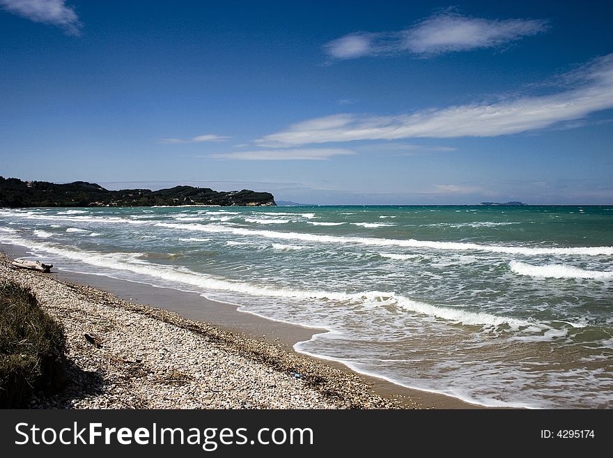 Wild beach on corfu island, Greece. Wild beach on corfu island, Greece