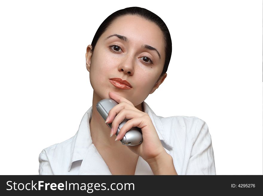 The Business Women on white background