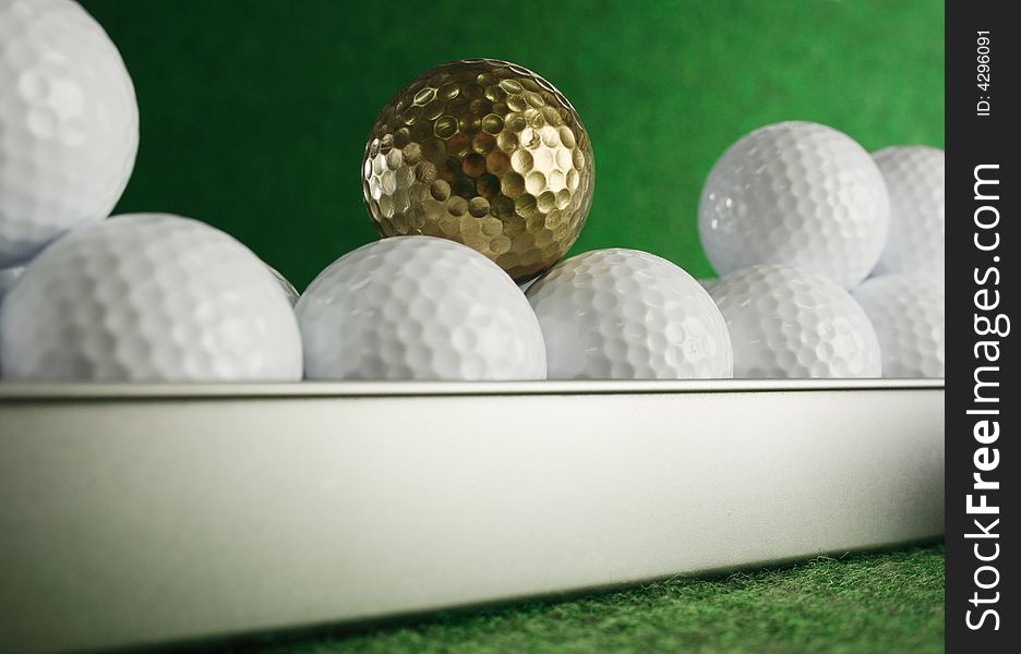 Golden golfball for the really great shots. Golden golfball for the really great shots