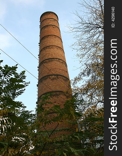 Old power chimney in Bucharest, Romania