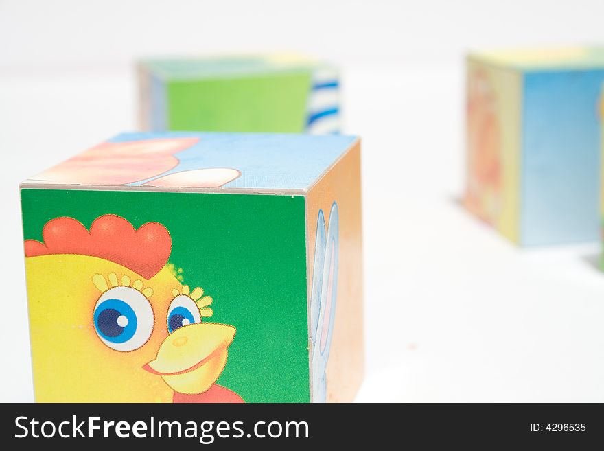 Baby bricks on white isolated background. Baby bricks on white isolated background