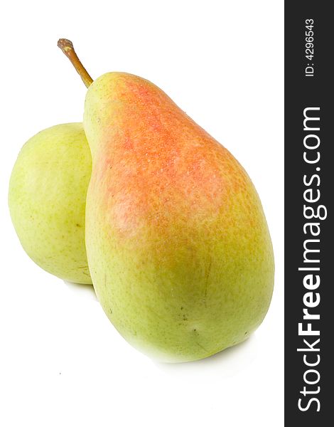 Two fresh pears on the isolated background