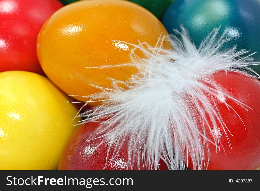 Multi colored easter eggs background