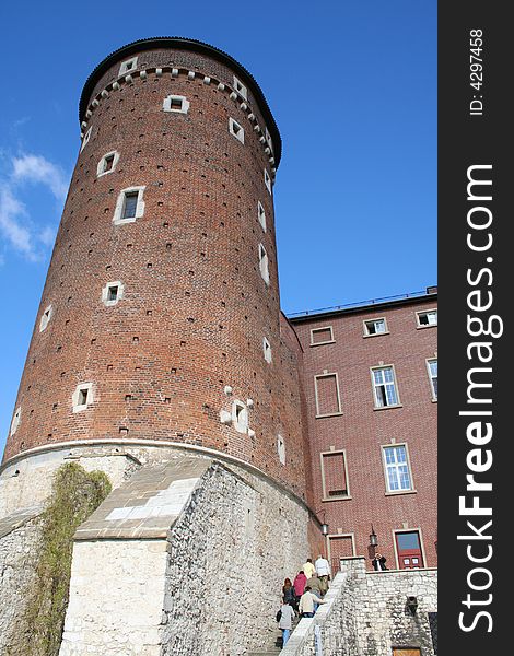 Wawel Castle tower. Krakow. Poland. Medieval history memorial. Wawel Castle tower. Krakow. Poland. Medieval history memorial