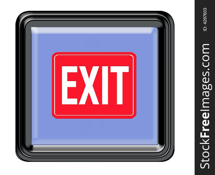 Exit sign button for the web square. Exit sign button for the web square