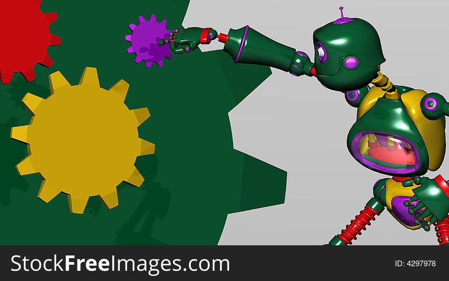 Silly Robot With Gears