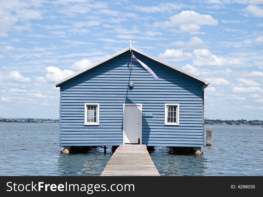 The boatshed, situated in Matilda Bay, is thought to have been originally constructed in the early 1930s. The boatshed, situated in Matilda Bay, is thought to have been originally constructed in the early 1930s.