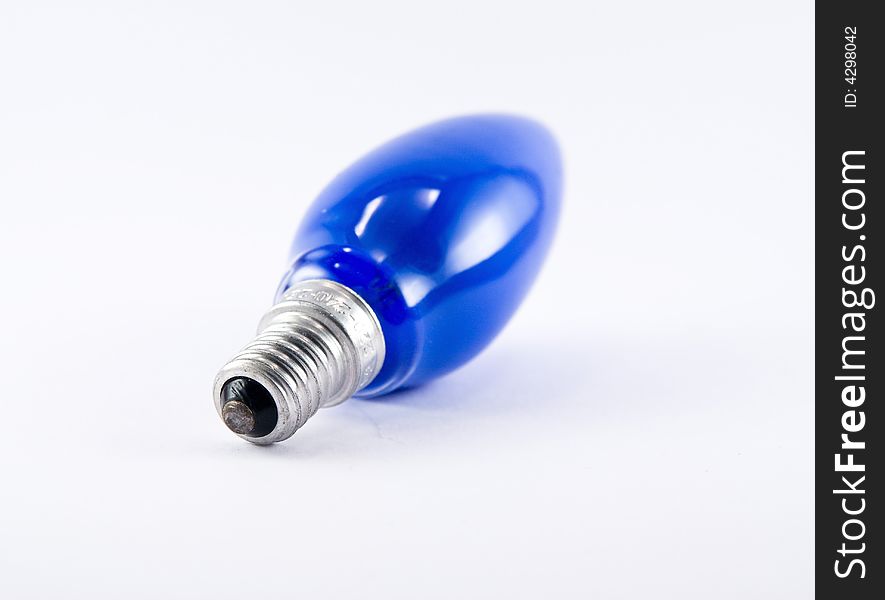 Single  blue bulb macro close up studio