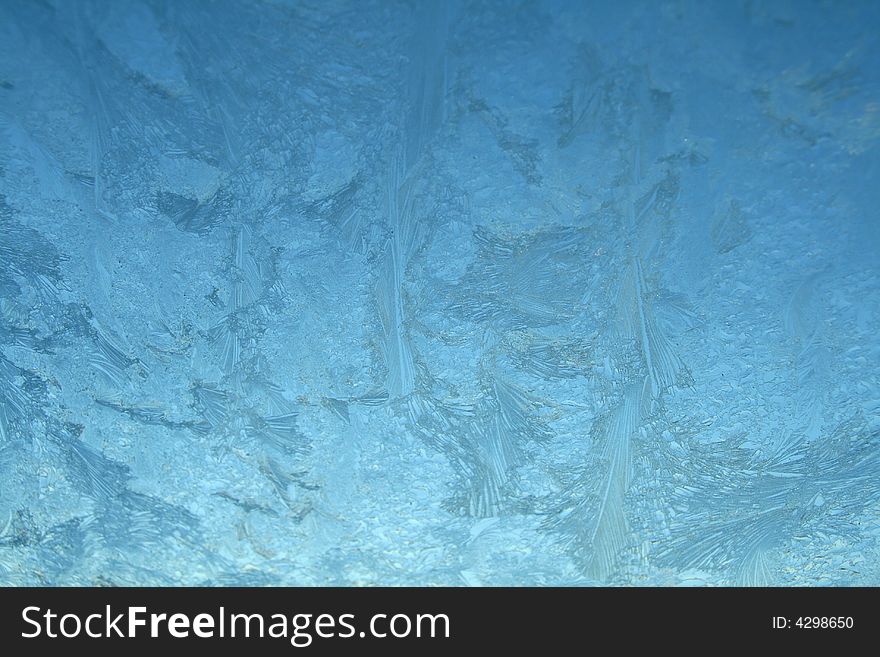 Ice forming on the car windscreen. Ice forming on the car windscreen