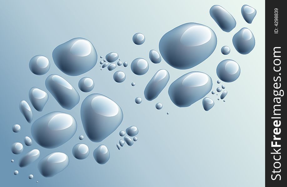 Vector illustration of plastic water drops.