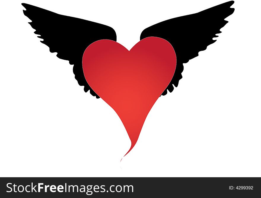 Heart on wings for all people. Heart on wings for all people