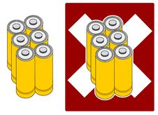Vector - 6 Batteries Royalty Free Stock Photography Vector - 6 Batteries Royalty Free Stock Photography