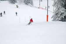 Slalom Skier Stock Photo