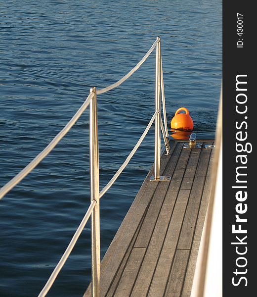 On Board launch for fishing trip-side view of back board