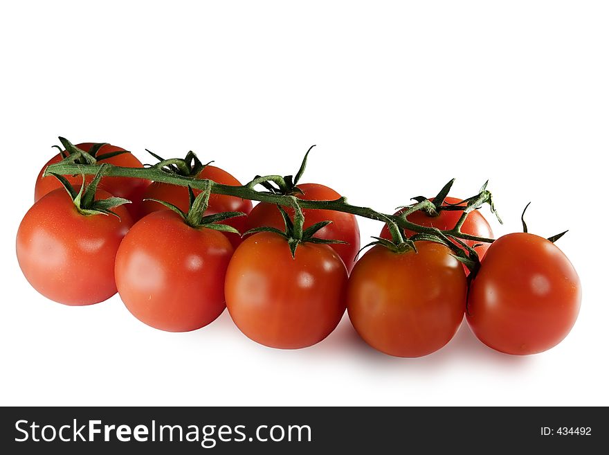 Tomatoes isolated on white