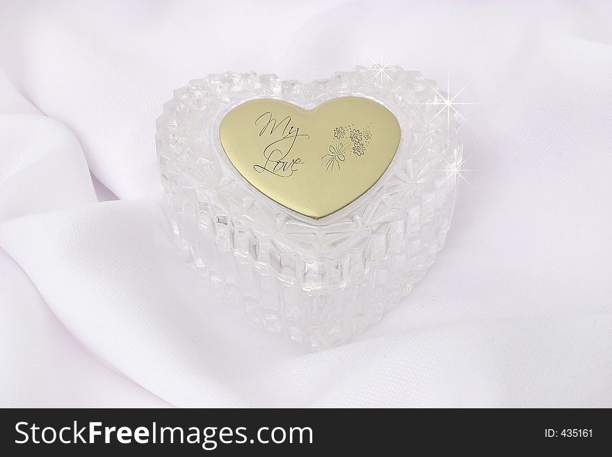 Crystal heart with My Love engraved on it, nice for Valentines Day