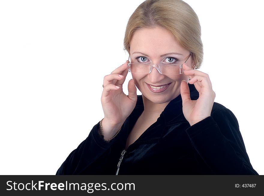 Business woman with glasses