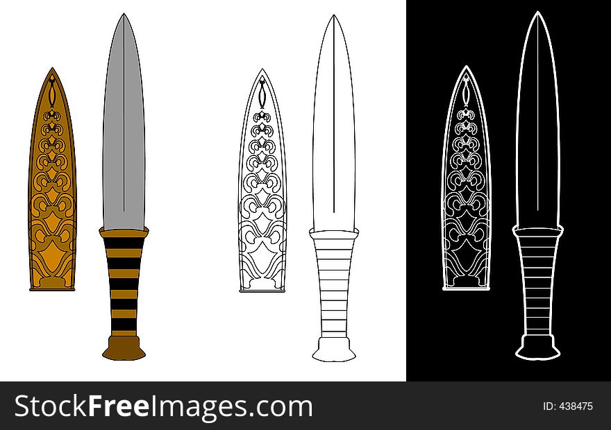 3 types of knife graphics. 3 types of knife graphics