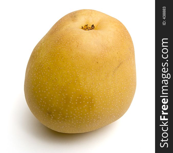 Ripe yellow pear, isolated with clipping path.