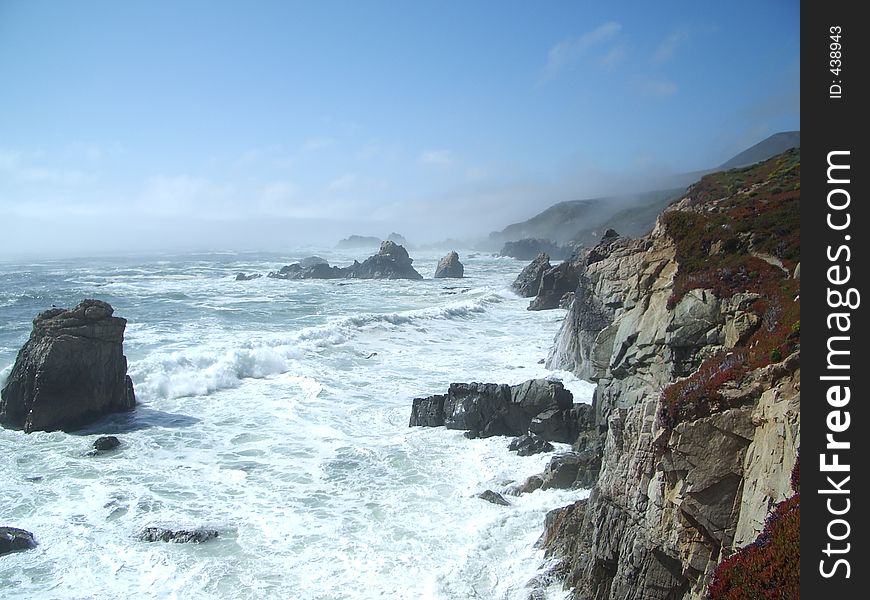 Waves Crashing Into The Cliffs