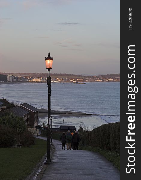 Evening stroll along cliff path