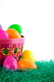 Easter Egg Basket With Eggs Stock Photography Easter Egg Basket With Eggs Stock Photography