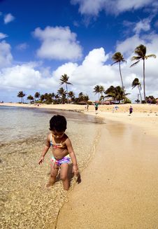 Toddler Playing In The Warm Hawaiian Waters Stock Photo Toddler Playing In The Warm Hawaiian Waters Stock Photo