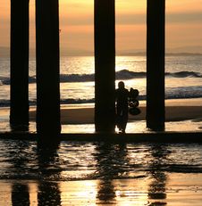 Sunset Under The Pier Stock Image Sunset Under The Pier Stock Image