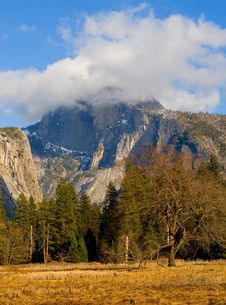 Half Dome Covered In Fog In Yosemite Stock Photos Half Dome Covered In Fog In Yosemite Stock Photos