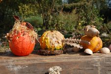 Autumn Autostill-life With Pumpkins Royalty Free Stock Photo Autumn Autostill-life With Pumpkins Royalty Free Stock Photo