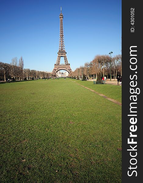 The Eiffel Tower symbol of Paris, stands at 1063ft tall. Built in 1889 for the Universal Exhibition