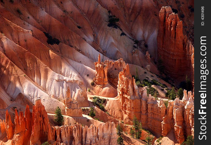Formations in Bryce canyon national park, Utah.
