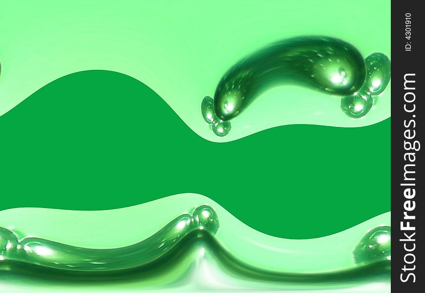 Green decorative background with bubbles