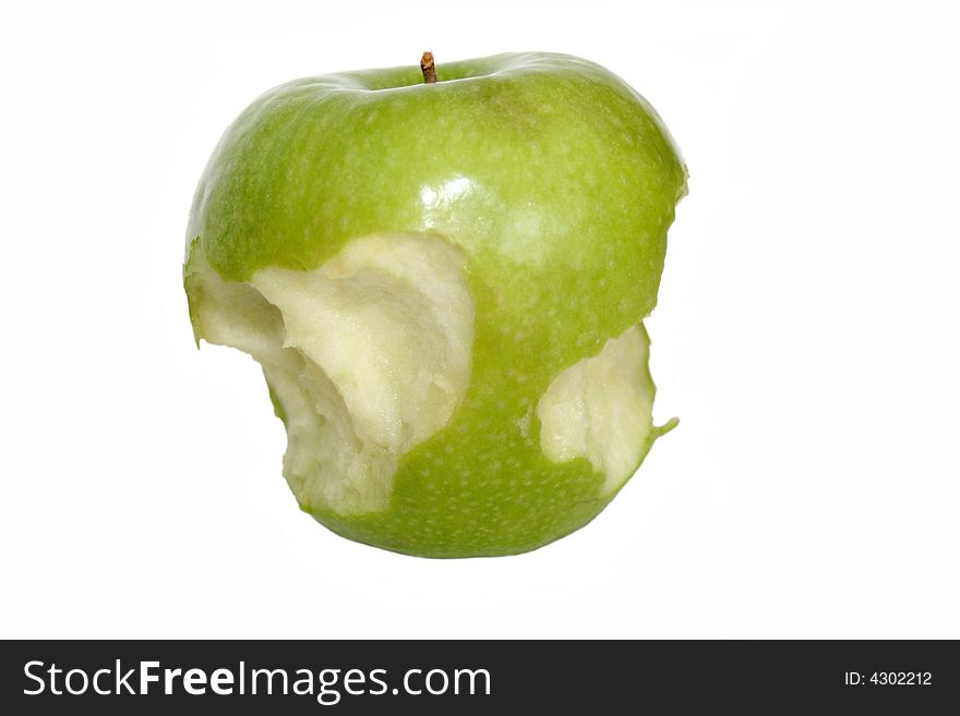 Image of apple bitten into. Image of apple bitten into