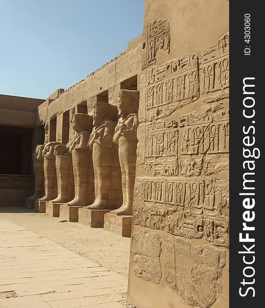 Statue of rams guarding included in Karnak temple. Statue of rams guarding included in Karnak temple