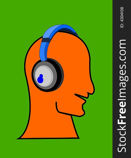 Man listening to music. Vector based (eps). Man listening to music. Vector based (eps)