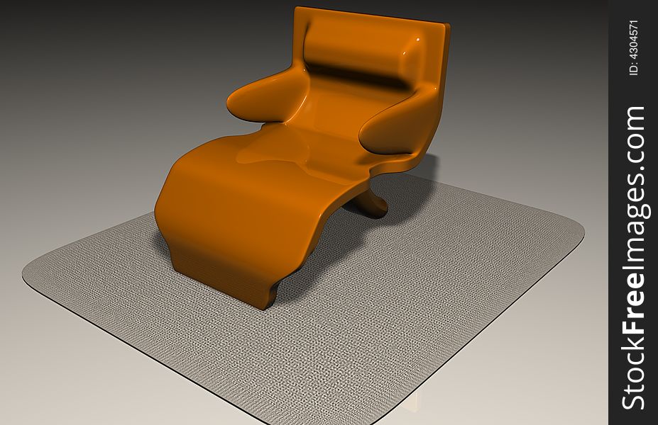 An orange chair for airplanes or else