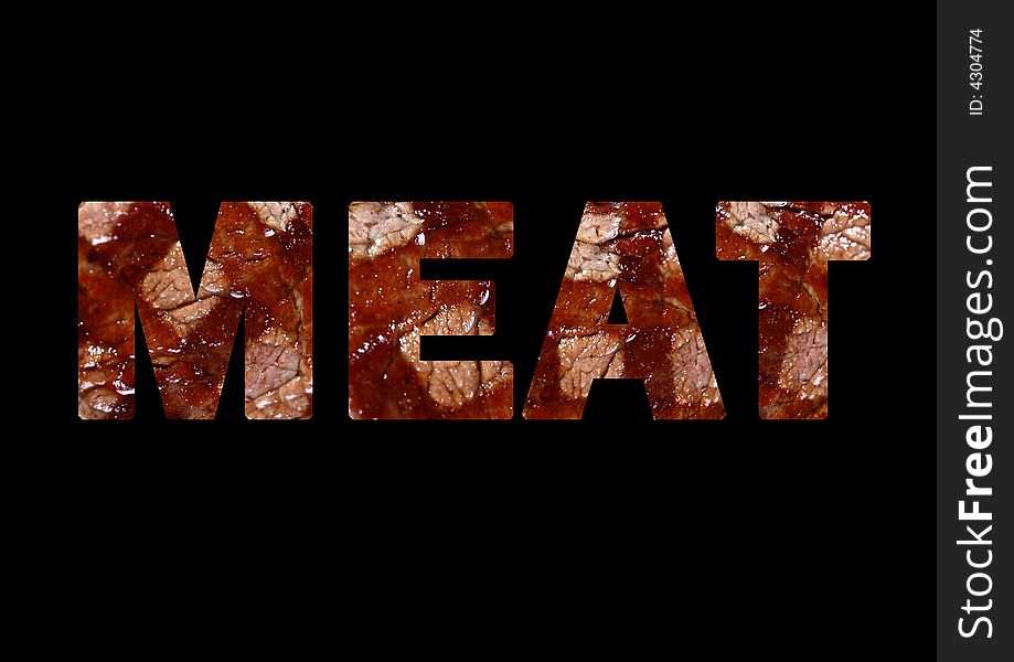 Meat spelled meat with meat inside. Meat spelled meat with meat inside