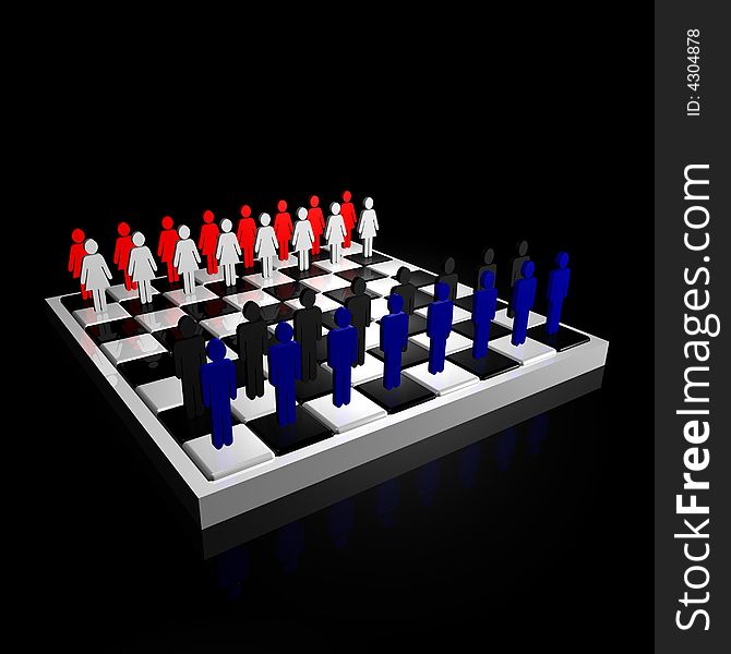 3D Form and Object, chessboard. 3D Form and Object, chessboard