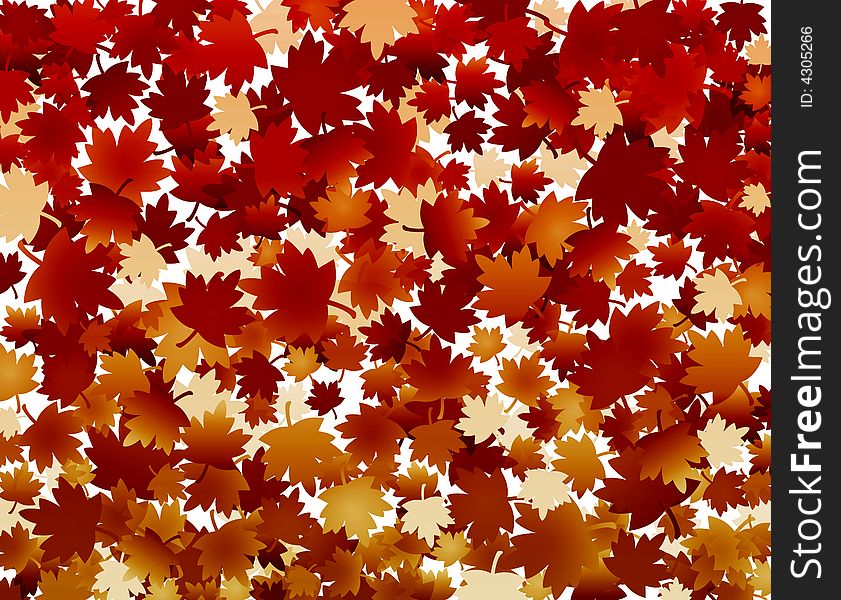 Autumn fall background with red leaves