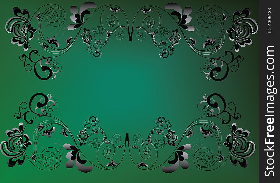 Abstract decoration on green background. Abstract decoration on green background