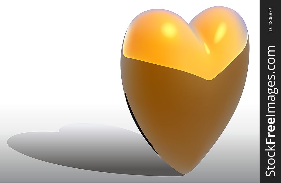 Gold Heart - Highly detailed illustration as vector image